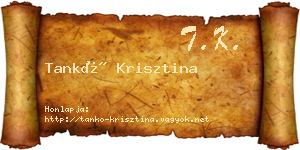 Tankó Krisztina névjegykártya