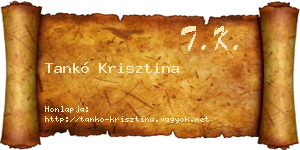 Tankó Krisztina névjegykártya